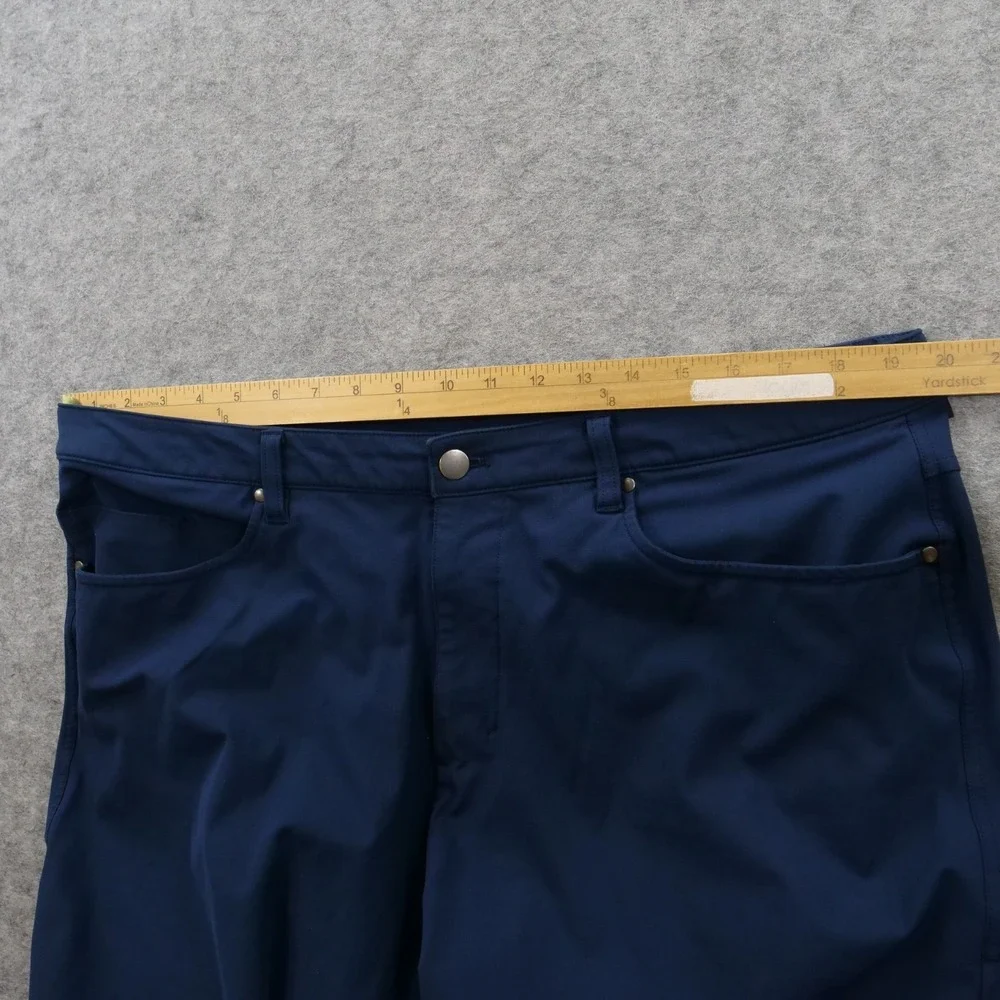Lululemon Pants Mens 38 Blue ABC Slim Straight Flat Front Pockets Golf